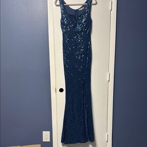 Sparkling Blue Maxi Dress